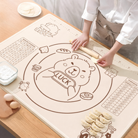 Tapis de pâtisserie en silicone épais réutilisable avec guides de cuisson, antidérapant, facile à nettoyer, résistant à la chaleur pour pétrir et étaler la pâte