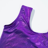 Nouveautés, vente chaude, justaucorps de gymnastique pour filles en tissus brillants avec short pour spectacle sur scène