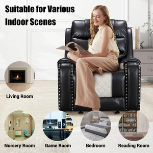 Sofá Reclinable de Cuero Extensible Moderno con Estructura de Madera para Sala de Estar, Cine en Casa y Relajación - Product Image 2