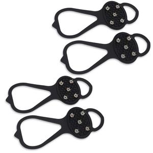 Outdoor Silikon Anti-Rutsch-Eis schuh Stiefel Griffe Elastische Steigeisen Schnees pitzen Traktion klampen 5 Nieten Steigeisen zum Klettern - Product Image 1