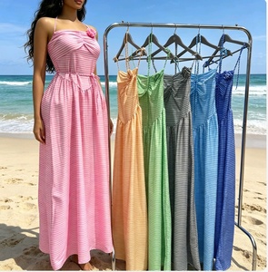 <span class=keywords><strong>Vestido</strong></span> de moda casual de color liso con pequeñas rayas, superventas transfronterizo 2026, disponible para entrega inmediata - Product Image 6