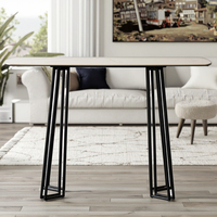 Table console moderne nordique réglable avec plateau blanc et pieds en bambou, garantie 1 an, meubles pour salon, atelier