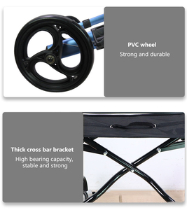 रोलस्टल बुजुर्ग फोल्डिंग एल्यूमीनियम वॉकर रोगी के लिए सीट फोल्डिंग रोलर पुनर्वास उपकरण के साथ - Product Image 4