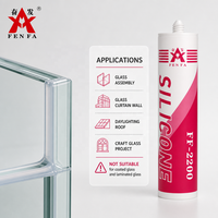 Fenfa FF2200 Mastic silicone translucide pour grands panneaux de verre, adhésif structurel pour vitrage, fixation ponctuelle, mur-rideau, travail du bois