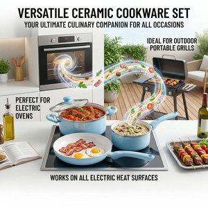 Set di Pentole E-TOP Blu, Pentola Commerciale per Cucina, Padella Antiaderente con Rivestimento in Ceramica, Marmite de Cuisine - Product Image 5