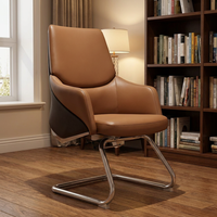 Chaises de bureau en cuir pour visiteurs sans roues Mobilier de bureau moderne et bon marché Chaise de visiteur pour salle de réunion