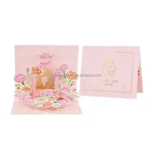 Luxury Specialty Paper Greeting Card 3d Pop-up Letter Best Mum Gift Card For Mother's Day Birthday Thanksgiving Day Gift Present