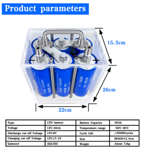 <span class=keywords><strong>Batterie</strong></span> Yinlong LTO 12V 30Ah 35Ah 40Ah 45Ah au lithium-titanate pour stockage d'énergie solaire, audio automobile, onduleur, applications marines et alimentation de secours pour camping-cars - Product Image 4