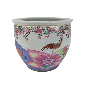 Antique chinois <span class=keywords><strong>peint</strong></span> à la main feuille <span class=keywords><strong>de</strong></span> tabac motif décoratif porcelaine intérieur <span class=keywords><strong>fleur</strong></span> Vase Pack extérieur jardin planteur Pots - Product Image 4