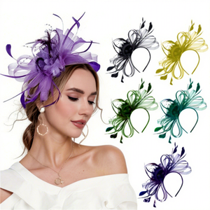 Diademas de Lujo Coloridas para Mujer, Accesorios de Pelo Elegantes, Lazos, Fascinators, Pinzas Banana, Aros para el Cabello Hechos a Mano para Fiestas Nocturnas - Product Image 1