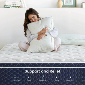 Cama de 30 cm de altura, colchón cómodo de espuma viscoelástica de gel con bolsillo para dormir, muebles de dormitorio medianos y firmes, tamaño individual King <span class=keywords><strong>Queen</strong></span> - Product Image 2