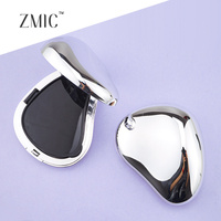Étui compact unique à 2 couches en argent pour poudre compacte, étui coussin d'air avec miroir, emballage personnalisé pour fond de teint et crème BB