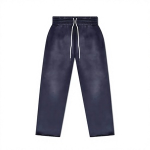 Pantalon de survêtement décontracté 100 % coton délavé à l'acide et à la pierre pour homme, avec cordon de serrage, idéal pour l'hiver - Product Image 3