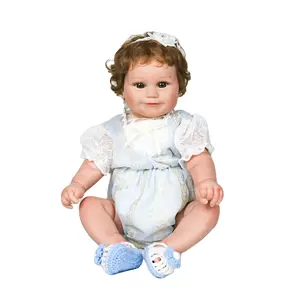 20 इंच Lifelike पुनर्जन्म बच्ची गुड़िया सिलिकॉन प्यारा नरम शिशुओं गुड़िया लड़कियों के लिए फैशन गुड़िया Vinyl खिलौने अस्थिर कपड़े