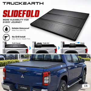 Mitsubishi L200 Double Cab Pickup Slide Fold Tonneau Cover for 5 ft Bed Tri Fold Bed Cover Hard Folding Aluminum Truck Bed Cover - Product Image 1