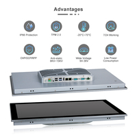 PC industriel 23,8 pouces J1900 sans ventilateur, ordinateur tactile HMI, RS232 RS485, double LAN, IP66, système d'automatisation industrielle