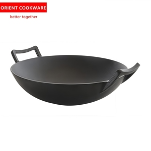 <span class=keywords><strong>Wok</strong></span> de Hierro Fundido Pre-Sazonado con Tapa de Madera para Cocinar a la Salteada - Product Image 1