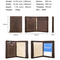 Carpeta de Archivo STX Vintage Hecha a Mano, de Cuero Crazy Horse A4 de 11 Pulgadas, Carpeta con Bolsillo para Tarjetas, Carpeta Personalizada de Cuero Genuino