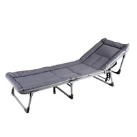 Canapé-lit pliant moderne lit de camping en plein air inclinable avec cadre métallique pliable pour chambre à coucher et hôtel