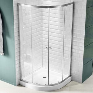 Oumeiga 90X90X195 cm Écran de <span class=keywords><strong>douche</strong></span> arrondi sans cadre Quadrant Cabines de <span class=keywords><strong>douche</strong></span> 900mm pour installation en coin - Product Image 2