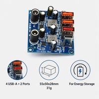 Placa PCBA de Carga Rápida USB Tipo-C de 4 Puertos, Módulo de Cargador de Banco de Energía QC PD de 20W, Circuito PCB FR-4 para Almacenamiento de Energía al Aire Libre DIY