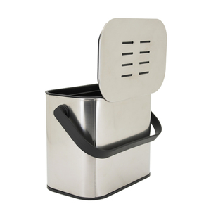 Küçük mutfak paslanmaz çelik kompost <span class=keywords><strong>Bin</strong></span> dikdörtgen açık üst depolama kovası sürdürülebilir çöp kutusu stoklanan kompost depolama - Product Image 4