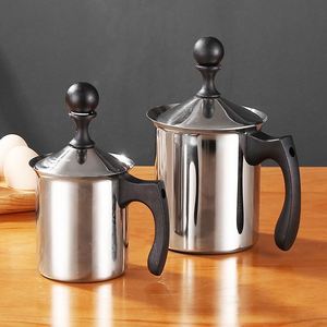 เครื่องตีฟองนมแบบมือถือโลหะ 200/400 ซีซี ความจุ 800/400 มล. พร้อมตะแกรงกรองสองชั้น สำหรับทำกาแฟ - Product Image 1