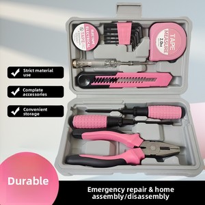 Set di 13 Attrezzi Rosa per Donna, <span class=keywords><strong>Kit</strong></span> di <span class=keywords><strong>Utensili</strong></span> <span class=keywords><strong>Fai</strong></span>-<span class=keywords><strong>da</strong></span>-<span class=keywords><strong>Te</strong></span> con Pratica Scatola Regalo Compatta per Riparazioni Domestiche e d'Ufficio - Product Image 3