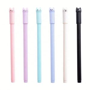 Cute Korean School Student <b>Kids</b> Gel Pens 0.5mm Ball Point Black Blue Ink Creative Animal Customizable Stationery - Product Image 1