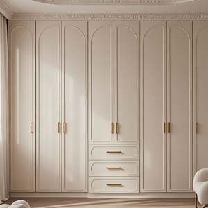 Armoire de chambre à coucher en bois de luxe, organisateurs de placard extensibles, armoire de chambre, meubles de villa haut de gamme - Product Image 4
