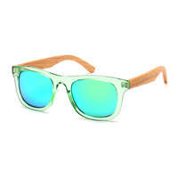 Lunettes de soleil polarisées en bois écologiques pour enfants avec monture rose transparente pour garçons et filles