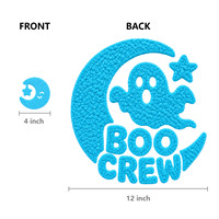 Patch en chenille fantôme bleu néon à prix abordable, thermocollant pour tenue d'Halloween effrayante par EYD