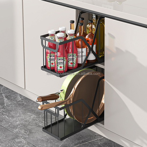 Étagère de rangement pour épices de cuisine, en métal durable, multifonctionnelle, panier coulissant en fer pour évier <span class=keywords><strong>et</strong></span> placard - Product Image 1