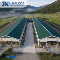 Abri pour moutons en structure acier préfabriquée, imperméable et coupe-vent, montage facile, durable, pour l'élevage agricole et le stockage