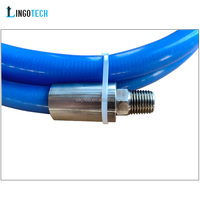 Tuyau de vide en silicone autoclavable 7 mm ultra-flexible, résistant à l'abrasion, en gel de silice, extrémités 1/4 NPT, tolérance 30 bars, 1 mètre