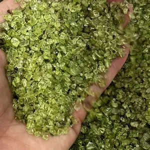 Natural Stone Price Of Olivine Crystal Peridot Crushed Tumbled Stone Crystal Quartz Gravel For Home Decoration Jewelry Making