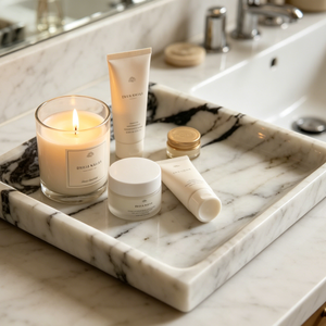Bandeja de Almacenamiento Art <span class=keywords><strong>Deco</strong></span> de Mármol <span class=keywords><strong>Natural</strong></span>, Organizador de Lujo para Joyas, Perfumes, Baño, Cocina y Decoración del Hogar - Product Image 6
