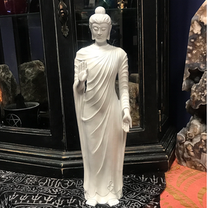 大理石の石像大きなサイズのデザイナー、タイシンガポール屋外ガーデン大きな立ち笑い仏 - Product Image 5