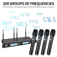 XTUGA AM-401 Nouveautés Système de microphone sans fil cardioïde 4-en-1 XLR Microphone portable pour karaoké et discours