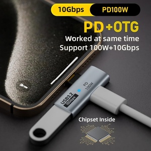2-in-1 Typ-C 3.2 OTG Splitter mit Typ-C 100W PD Schnellladung Datenübertragungskonverter USB-C zu USB 3.2 Adapter für Handy und <span class=keywords><strong>PC</strong></span> - Product Image 3
