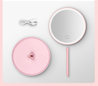Custom Color Table Rechargeable Illuminated Make up Mirror Round Led Lighted Vanity Makeup Mirror With Light