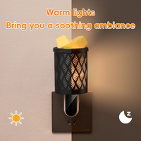 Diffuseur de cire et d'huiles essentielles 2-en-1 en métal au design moderne, lampe chauffe-parfum pour le sommeil et le yoga