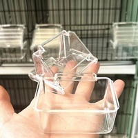 Mangeoire à oiseaux extractible à fixer sur cage, anti-éclaboussures, en plastique, pour perroquet, canari, pinson, sans désordre, boîte d'alimentation pour oiseaux
