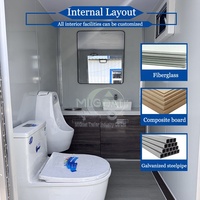 Promotion : Remorque WC Mobile 2 Cabines, Mono-essieu, avec Chasse d'eau, Lavabo et Urinoir, pour Événements Extérieurs et Chantiers