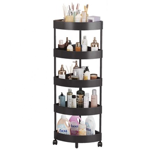 Estantes de piso de baño Esquina de baño para el hogar Estantes de almacenamiento móviles de múltiples capas triangulares Estantes de almacenamiento de cocina - Product Image 1
