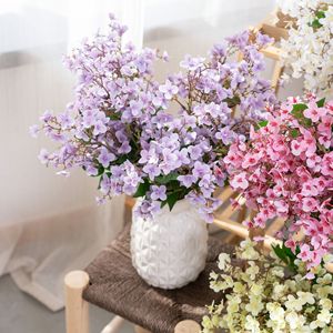 Fleur artificielle CallaFloral Daphne Odora, branche unique, violet clair et vert, PVC, décoration intérieure, bouquet de mariage - Product Image 1