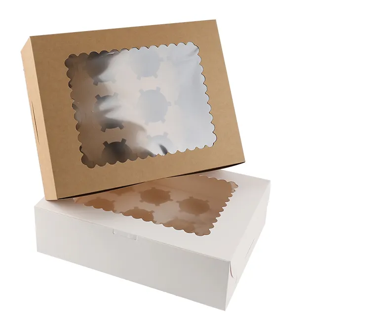 Creative Design 6 Stuk Cupcake Papier Verpakking Muffin Gebak Container Muffin Taart Doos
