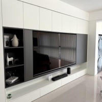 Meuble TV mural moderne sur mesure de style chinois, fabriqué en usine, meuble TV flottant pour salon
