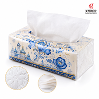 Mouchoirs en papier de luxe blancs, doux, épais et absorbants, à motif de poupée russe et flocon de neige en boule de neige d'hiver