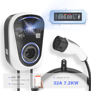 32A Type 2 IEC 62196 Niveau 2 Accueil <span class=keywords><strong>Borne</strong></span> de recharge pour voiture EV <span class=keywords><strong>Wallbox</strong></span> 7KW avec câble 5m + WiFi + RFID - Product Image 1
